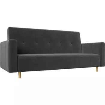 Прямой диван-книжка АртМебель Вест велюр серый