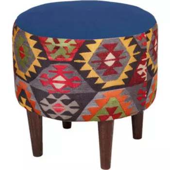 Пуф Мебельстория Бланко-2 синий велюр