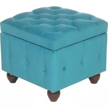 Пуф Мебельстория Брага-1Т бирюзовый велюр