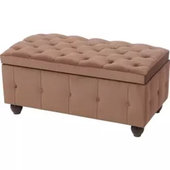 Пуф Мебельстория Брага-3Т коричневый велюр