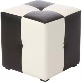 Пуф Мебельстория Рубио-1 черно-белый к/з