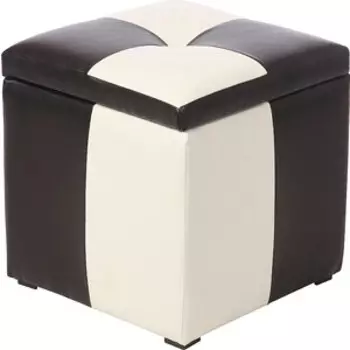 Пуф Мебельстория Рубио-2 черно-белый к/з