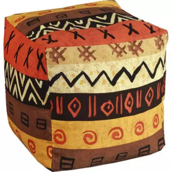 Пуфик бескаркасный Mypuff Кубик Африка мебельный хлопок k-048