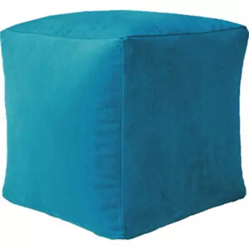 Пуфик бескаркасный Mypuff Кубик бирюза мебельная ткань k-398