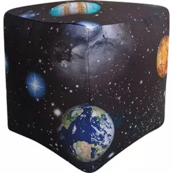 Пуфик бескаркасный Mypuff Кубик космос мебельный хлопок k-516