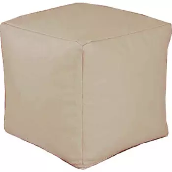 Пуфик бескаркасный Mypuff Кубик отто бежевый экокожа k-434