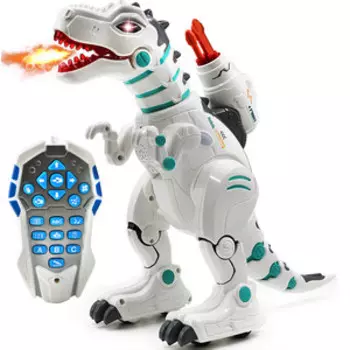 Радиоуправляемый интерактивный динозавр Yearoo стреляет ракетами + дышит паром - 88002