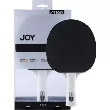 Ракетка для настольного тенниса Stiga JOY***, арт. 189701, для тренир., накладка 1,9 мм, ITTF, кон. ручка, черная