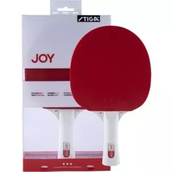 Ракетка для настольного тенниса Stiga JOY***, арт. 189801, для тренир., накладка 1,9 мм, ITTF, кон. ручка, красная