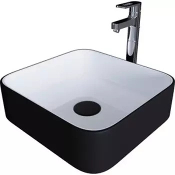 Раковина-чаша Grossman GR-4042BW 38х38 черная/белая внутри