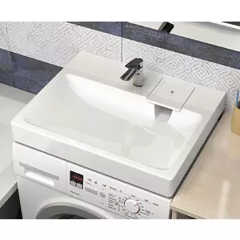 Раковина над стиральной машиной GreenStone Rida 60х60 с кронштейнами, белая