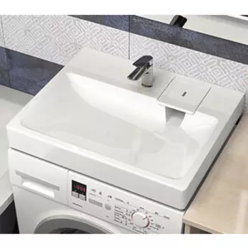 Раковина над стиральной машиной GreenStone Rossi 60х55 с кронштейнами, белая (V53D1)