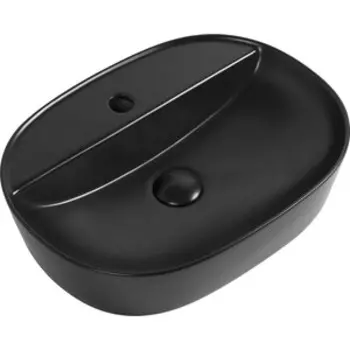 Раковина накладная Aquanet Lake 50х38 черная (273672)