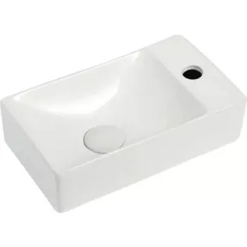 Раковина накладная Orange 38х22 правая, белый глянец (B05-375RW)