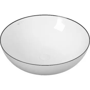 Раковина накладная OWL 1975 Line 40 белая с черным кантом (OWLB191015)