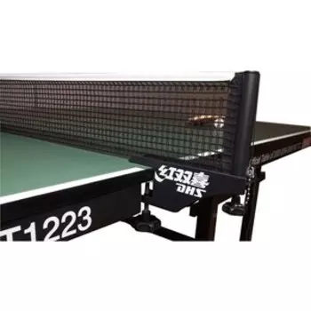 Сетка для настольного тенниса DHS P145 ITTF, в компл.с мет.стойками, ITTF Ap, измерит.высоты, черный