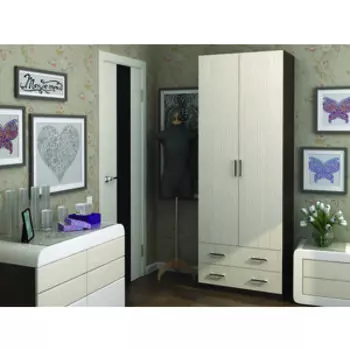 Шкаф 2-х створчатый Ника Дуэт (венге/белфорд)