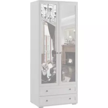 Шкаф 2-х створчатый с зеркалом Ника Ричард РШ-24 ясень анкор светлый