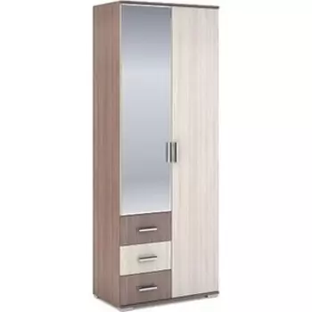 Шкаф 2-створчатый с ящиками Ника ШК-802 шимо темный/шимо светлый 80