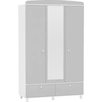 Шкаф 3-х дверный с 2-мя ящиками Гранд Кволити 4-75917 (МИЛАНА) Белый / Серый (ML876880084)