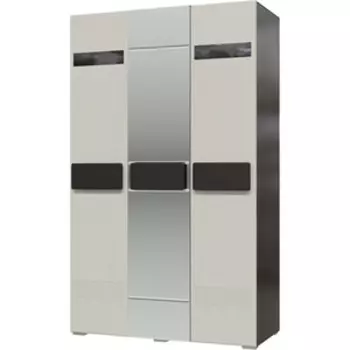 Шкаф 3-х дверный с зеркалом Мэри Престиж СП-03 венге цаво/жемчужный лён