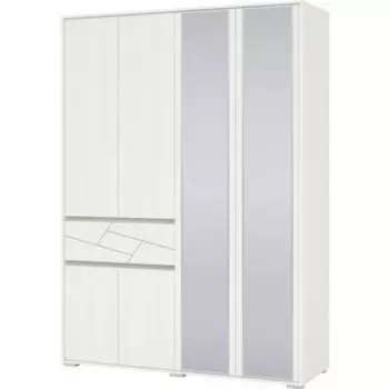 Шкаф 4-х дверный с ящиком Гранд Кволити 4-4834 (АДЕЛИНА) Рамух Белый (ML876880077)