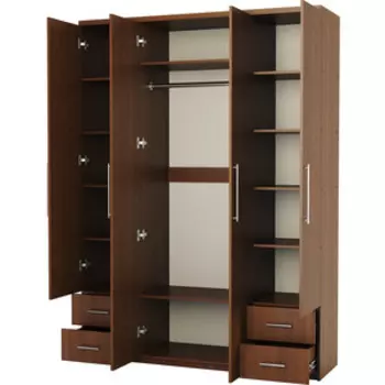 Шкаф четырехдверный Шарм-Дизайн Мелодия МКЯ2-43 220х60 орех