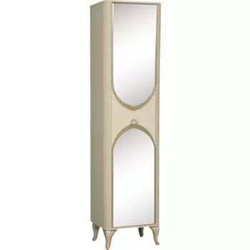 Шкаф для белья ОЛМЕКО 43.04 Стефани бежевый/белый/профиль: Kroning слоновая кость патина с комплектом зеркал