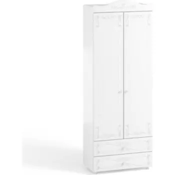 Шкаф для белья ОЛМЕКО Италия ИТ-44 с ящиками, белое дерево