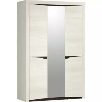 Шкаф для одежды Олимп 33.02 Лючия 3-х дверный ясень анкор светлый/венге/белый/ДВПО: белый/зеркало