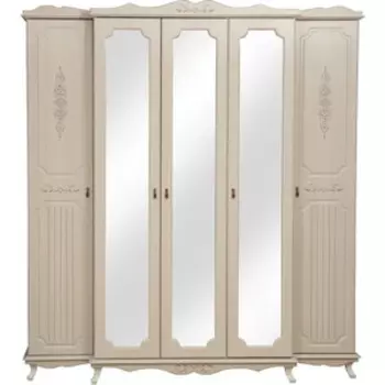 Шкаф для одежды ОЛМЕКО 06.95 Кантри патина вудлайн кремовый/ДВПО белый/ПВХ сандал белый