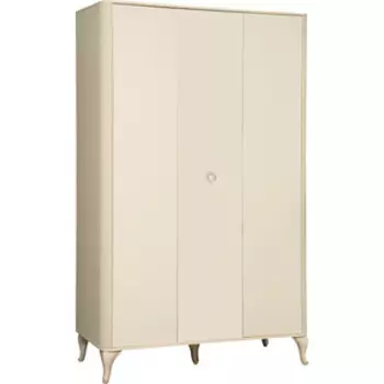 Шкаф для одежды ОЛМЕКО 43.02 Стефани бежевый/белый/профиль: Kroning слоновая кость патина