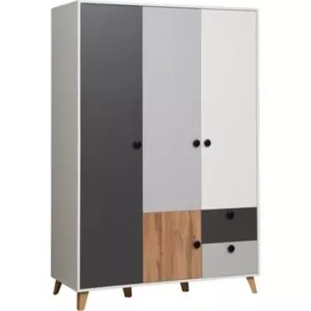 Шкаф для одежды ОЛМЕКО 69.01 Артис (белый/серый/диамант серый/дуб вотан) (ML876880540)