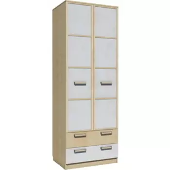 Шкаф для одежды с ящиками Сильва НМ 013.02-03 М фанк клен танзанский/белый