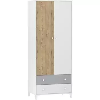 Шкаф для одежды Сильва НМ 041.10 Морти белый (КМ)/дуб бунратти/серый, белый