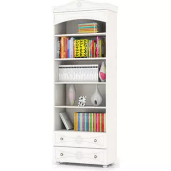 Шкаф книжный открытый с двумя ящиками Мебельный двор Онега белая ШК-36 белый