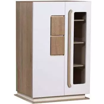 Шкаф комбинированный Олимп 30.03-02 Дора дуб сонома / белый / ДВПО белый / ПВХ белый глянец снег