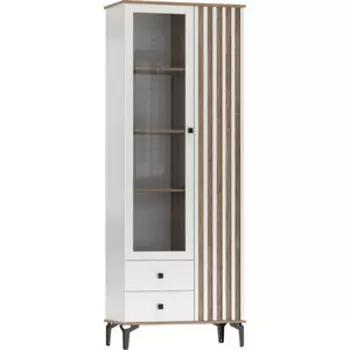 Шкаф комбинированный ОЛМЕКО 51.02 ''Либерти'' (опора металл. h 150 мм) Белый / Дуб Каньон (ML876880934)