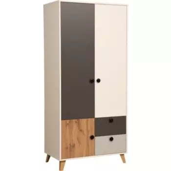 Шкаф комбинированный ОЛМЕКО 69.02 Артис (белый/серый/диамант серый/дуб вотан) (ML876880541)