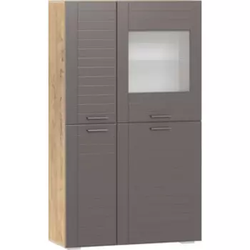 Шкаф комбинированный Сильва НМ 011.48-01 Livorno 10 26 софт графит (ПВХ) дуб бунратти