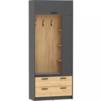 Шкаф комбинированный Сильва НМ 014.64 Оттавия/ Велюр Ультра графит, Антрацит/Дуб Крафт Золотой (ML876880371)