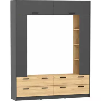 Шкаф комбинированный Сильва НМ 014.65 Оттавия/ Антрацит/Дуб Крафт Золотой (ML876880376)