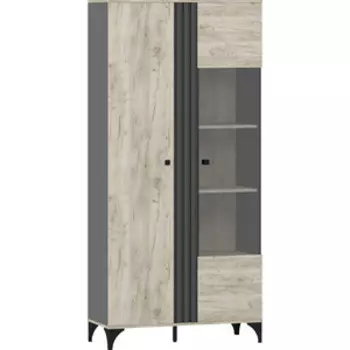 Шкаф комбинированный Сильва НМ 040.10 Отис, Дуб Крафт Серый/Антрацит