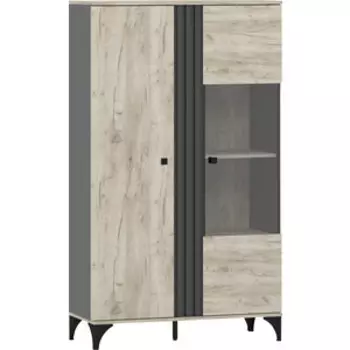 Шкаф комбинированный Сильва НМ 040.11 Отис, Дуб Крафт Серый/Антрацит