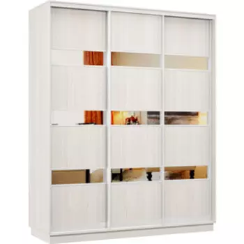 Шкаф-купе Классика 09 (каркас каттхульт, фасады 16/16/16 каттхульт) профиль белый глянец 09.2200.1500.450.(16.16.16).03.(03.03.03).06