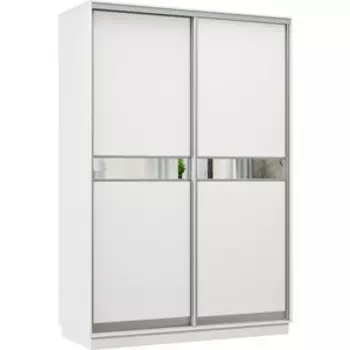 Шкаф-купе Классика 10 (каркас белый, фасады 14/14 белый) профиль серебро 10.2200.1500.600.(14.14).07.(07.07).01