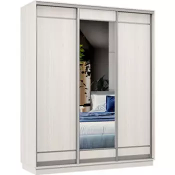 Шкаф-купе Классика 10 (каркас каттхульт, фасады 06/03/06 каттхульт) профиль серебро 10.2200.1500.600.(06.03.06).03.(03.03.03).01