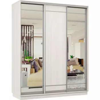 Шкаф-купе Классика 10 (каркас каттхульт, фасады 09/06/09 каттхульт) профиль серебро 10.2200.1500.600.(09.06.09).03.(00.03.00).01