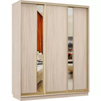 Шкаф-купе Классика 10 (каркас ясень шимо светлый, фасады 13/02/12 ясень шимо светлый) профиль золото 10.2200.1500.600.(13.02.12).01.(01.01.01).02