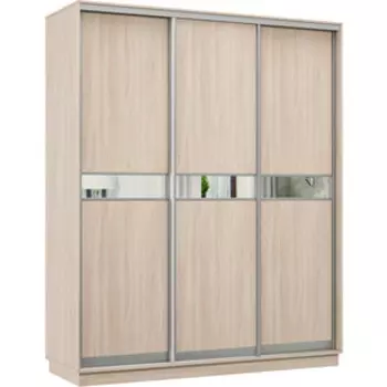 Шкаф-купе Классика 10 (каркас ясень шимо светлый, фасады 14/14/14 ясень шимо светлый) профиль серебро 10.2200.1500.600.(14.14.14).01.(01.01.01).01